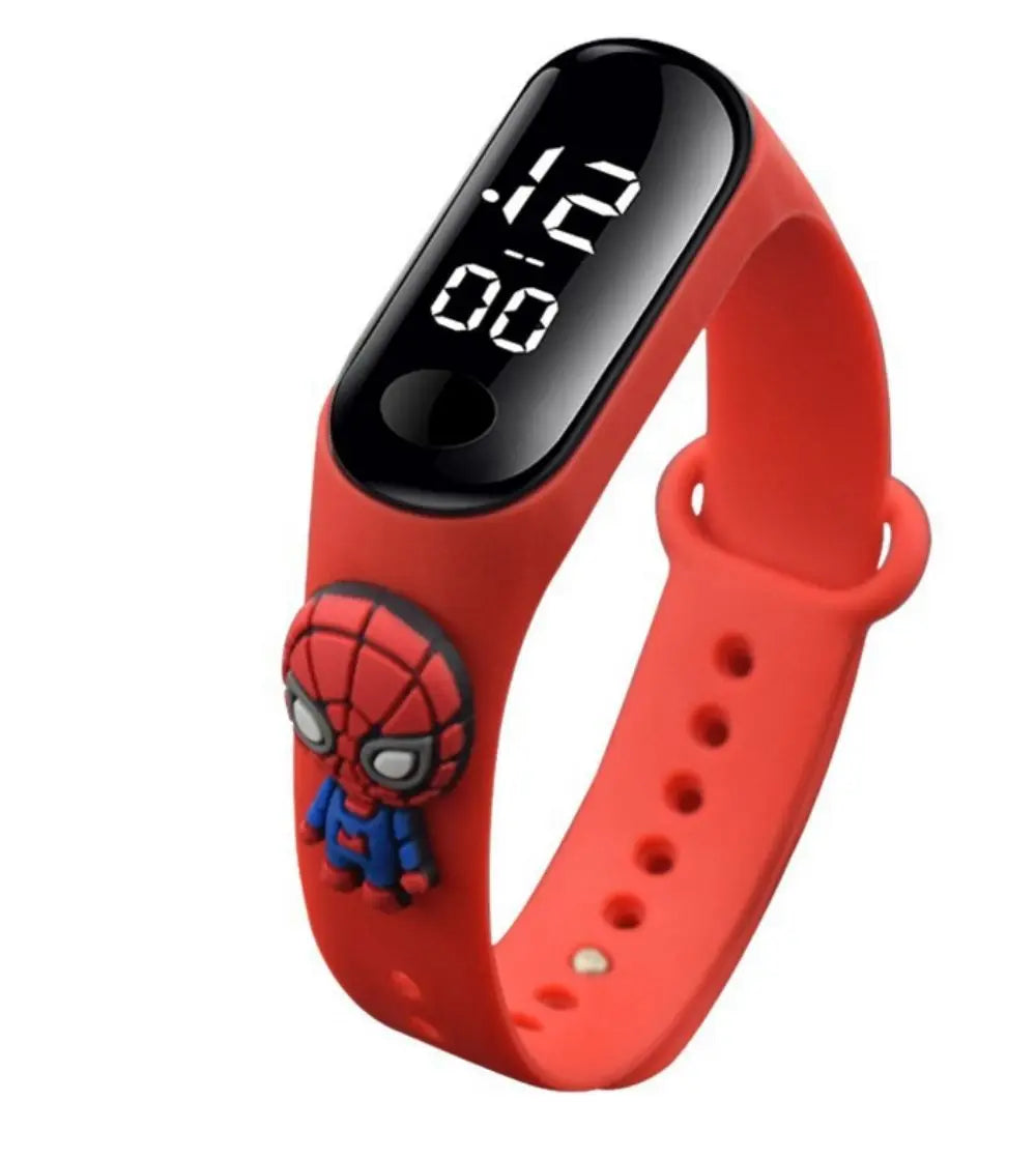 Marvel Spider-Man Children's Cartoon Fashion Watches Stitch Iron Man Electronic Digital LED Display Waterproof Holiday Gift Kids