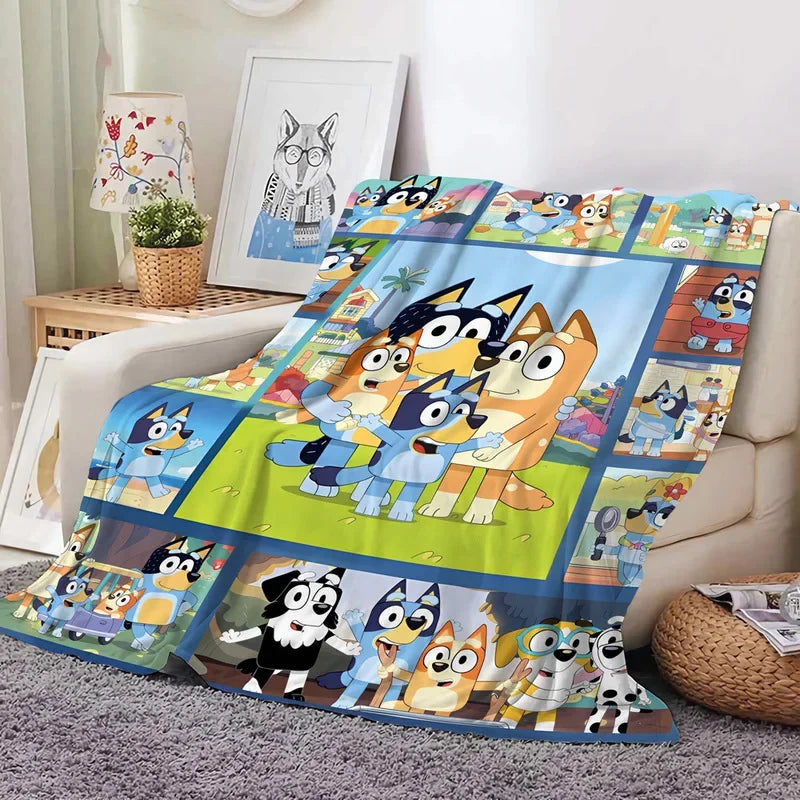 Bluey Cartoon Anime Flannel Blanketbluey Blanket