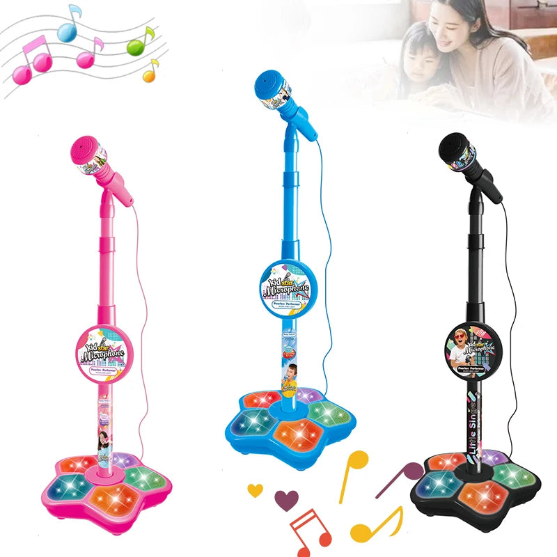 Kids Microphone with Stand Karaoke Song Machine Music Instrument.