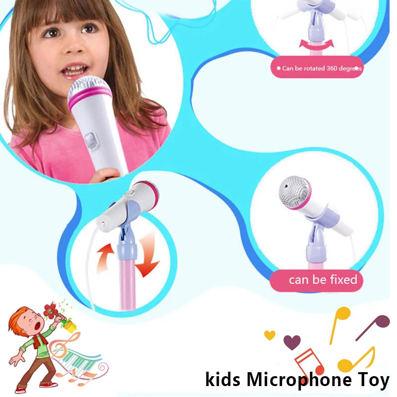 Kids Microphone with Stand Karaoke Song Machine Music Instrument.