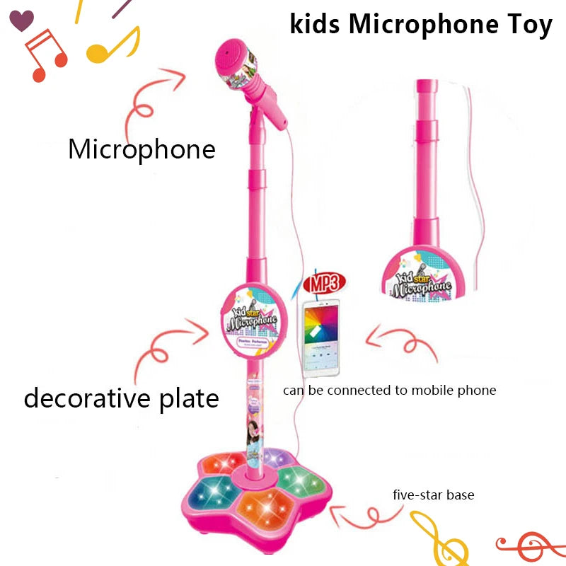 Kids Microphone with Stand Karaoke Song Machine Music Instrument.