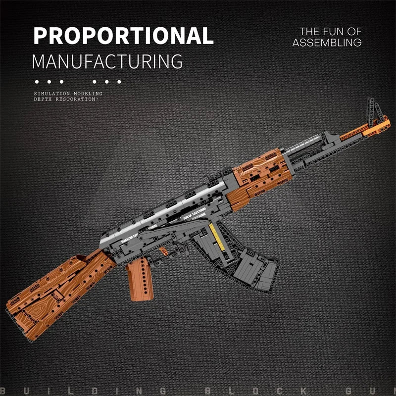 AK47 Assault Rifle Model Building Blocks