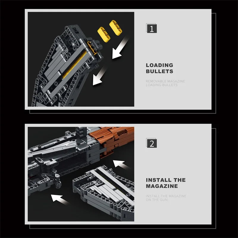 AK47 Assault Rifle Model Building Blocks