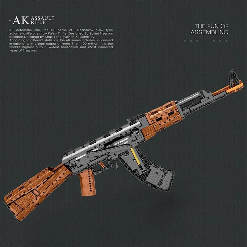 AK47 Assault Rifle Model Building Blocks