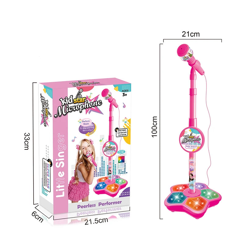 Kids Microphone with Stand Karaoke Song Machine Music Instrument.