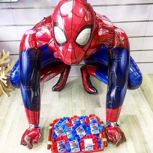 Big Superhero 3D Spiderman Iron Man 3D Stand Balloon for Boy Kid Toddler Happy Birthday Party Decoration Air Toy Globos