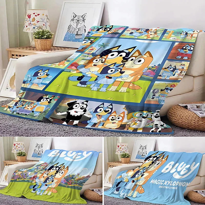 Bluey Cartoon Anime Flannel Blanketbluey Blanket