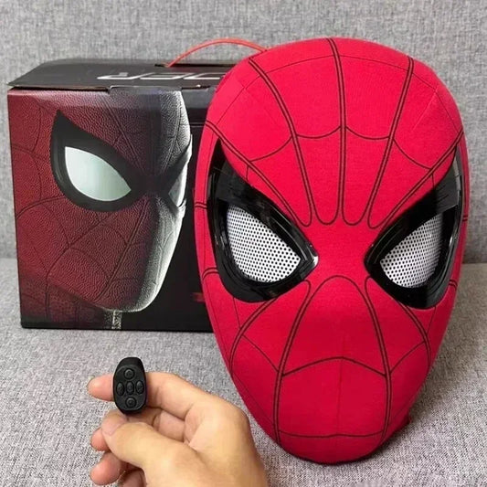 New Spiderman Mask with Moving Eyes Electronic Mask 1:1 Remote Control