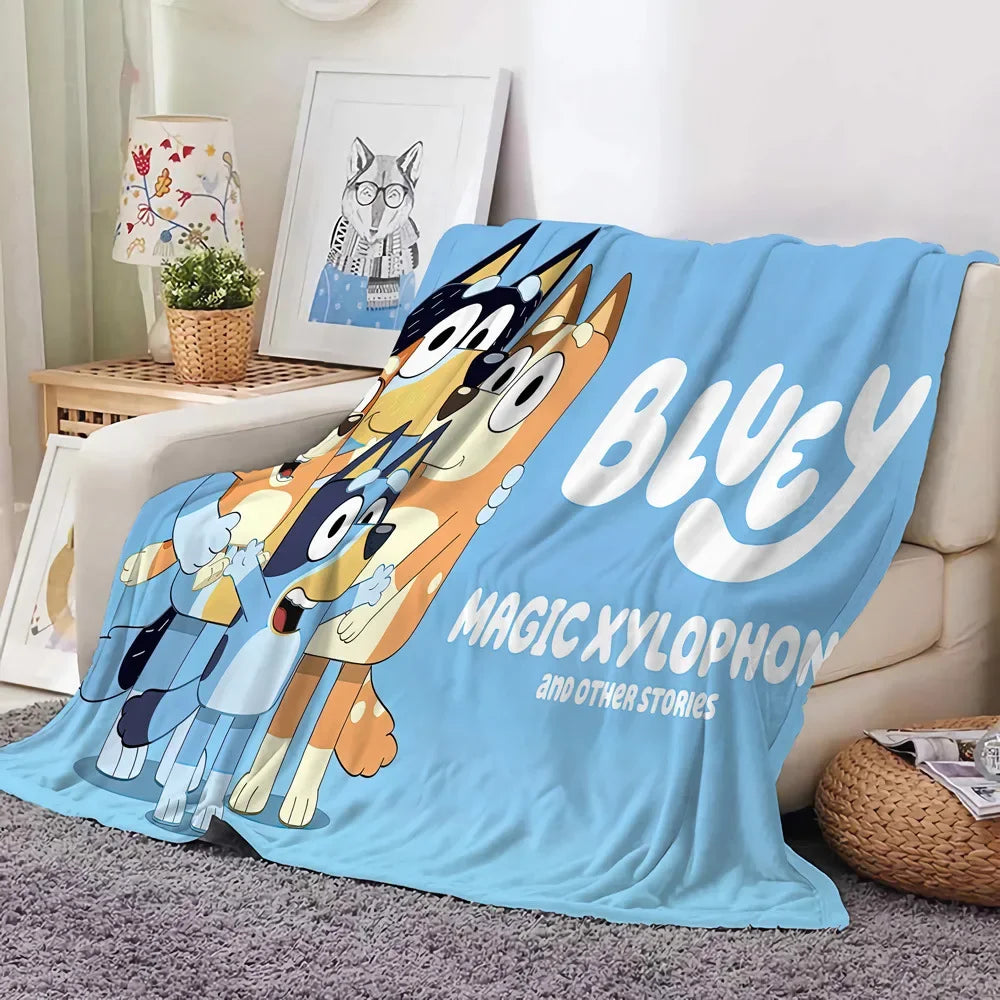 Bluey Cartoon Anime Flannel Blanketbluey Blanket