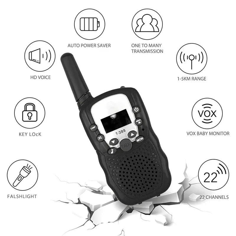 2Pcs/Set Mini Walkie Talkie Children Toy 3 Mile Range Two Way Receiver Electronic toy Radio.