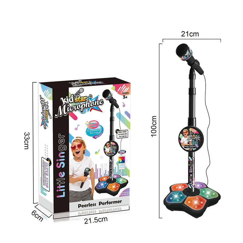 Kids Microphone with Stand Karaoke Song Machine Music Instrument.