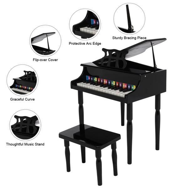 Wooden 30-key Children's Piano with Music Stand