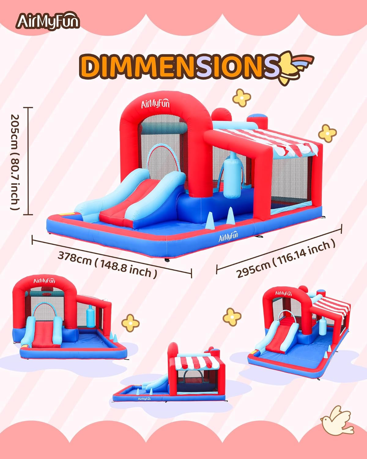 Inflatable Bounce House with Slide, Jumping Castle with